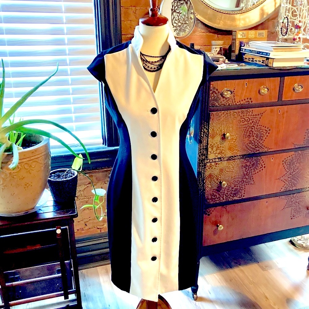 Calvin Klein Black and White Dress